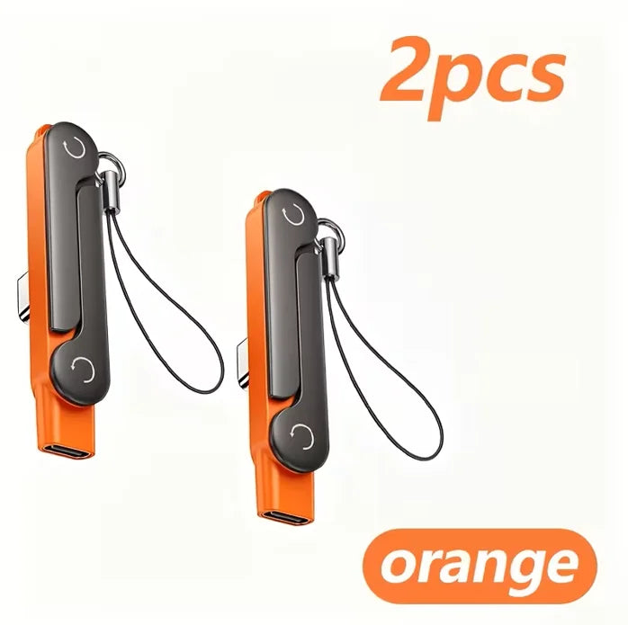 Type-C Phone Charging Stand Adapter β USB-C Male to USB-C Female Foldable Data Cable Converter with Built-in Phone Holder for Fast Charging & Sync Compatible with Type-C Devices