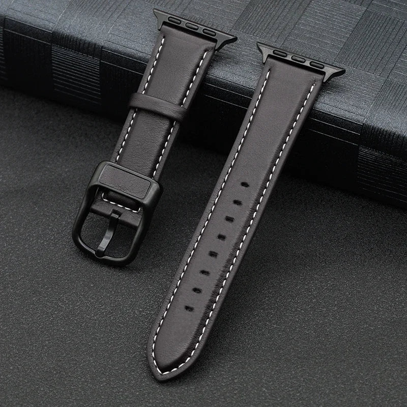 PU Leather Apple Watch Band - Premium Wrist Strap Bracelet for iWatch Series 4 5 6 SE 7 8 9 10 Ultra 49mm 40mm 41mm 42mm 44mm 45mm 46mm