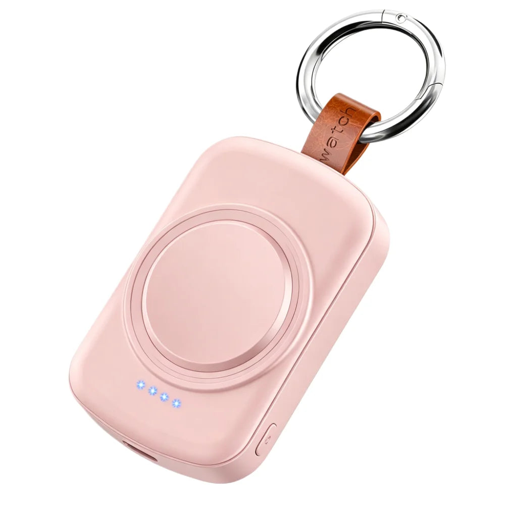Portable Magnetic Apple Watch Charger - 1800mAh Keychain Charging Dock for Apple Watch Ultra, Series 4–11 and SE