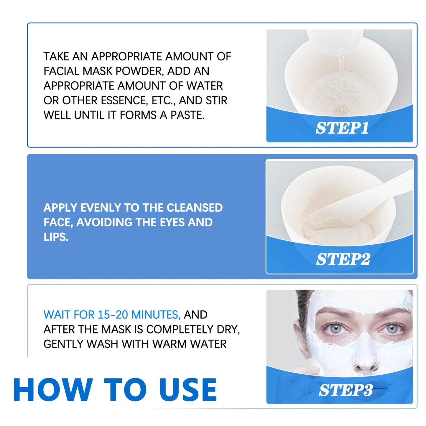 100g Hyaluronic Acid Face Mask Powder β Hydrating, Smoothing & Brightening, Nourishing, Anti-Wrinkle Skin Barrier Repair with Spoon
