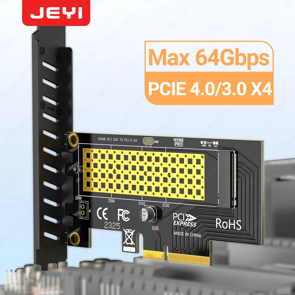 JEYI M.2 NVMe SSD to PCIe X1 Adapter Card – 2280 PCIe 3.0/4.0 Expansion for Desktop PC (Gen4 16Gbps SK1)