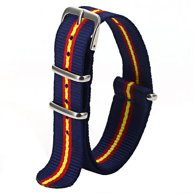 Nylon Watch Strap 16mm 18mm 20mm 22mm — Waterproof Army Sport Watch Band Replacement Belt