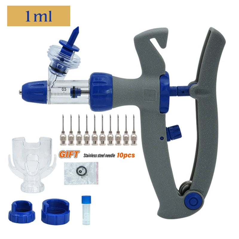 Automatic Veterinary Syringe 1ml/2ml/5ml β Adjustable Continuous Injection for Livestock, Pigs, Cattle, Sheep