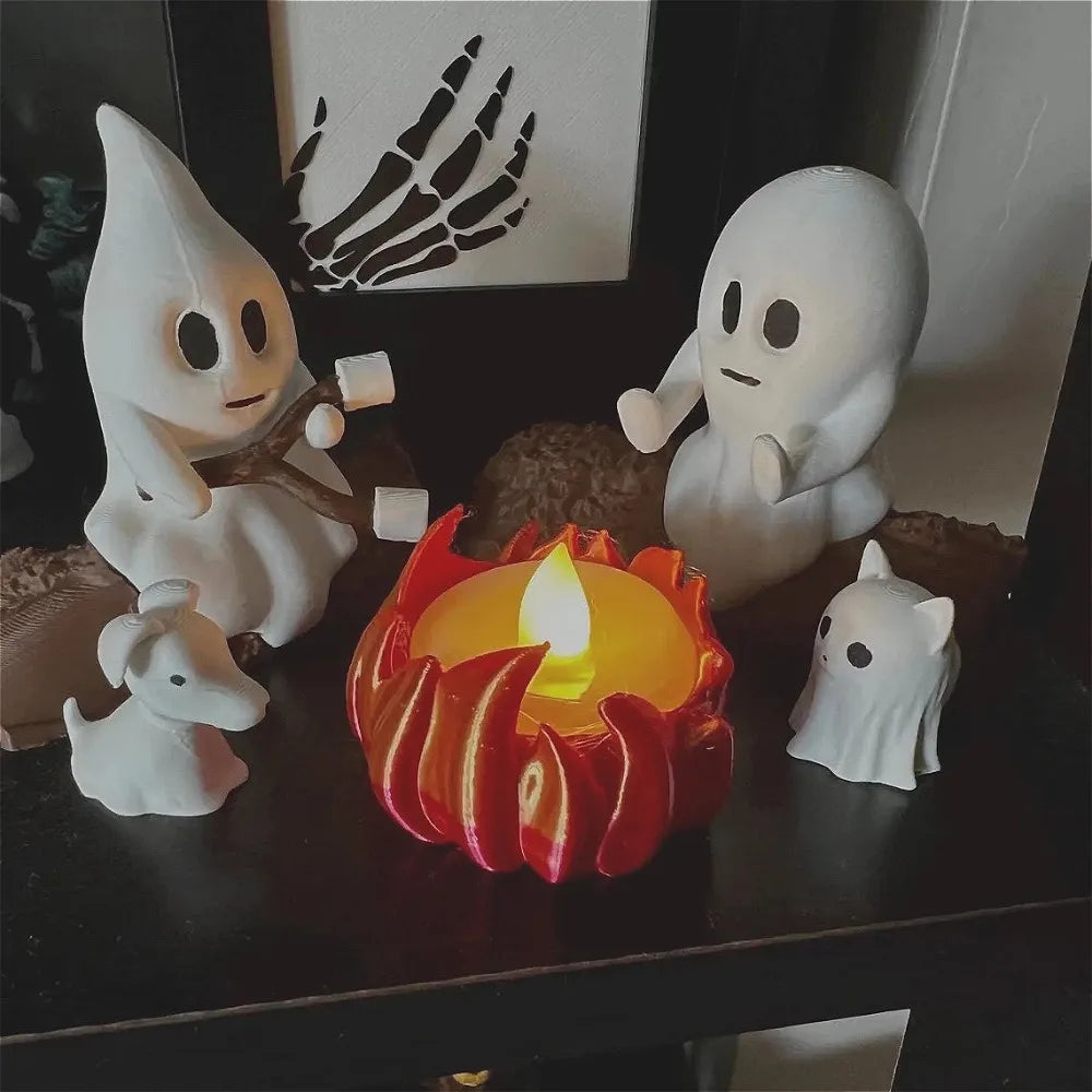 Halloween Ghost Campfire Decor Set β Spooky Outdoor Party Haunted House Props for Backyard Scene and Gathering Decorations