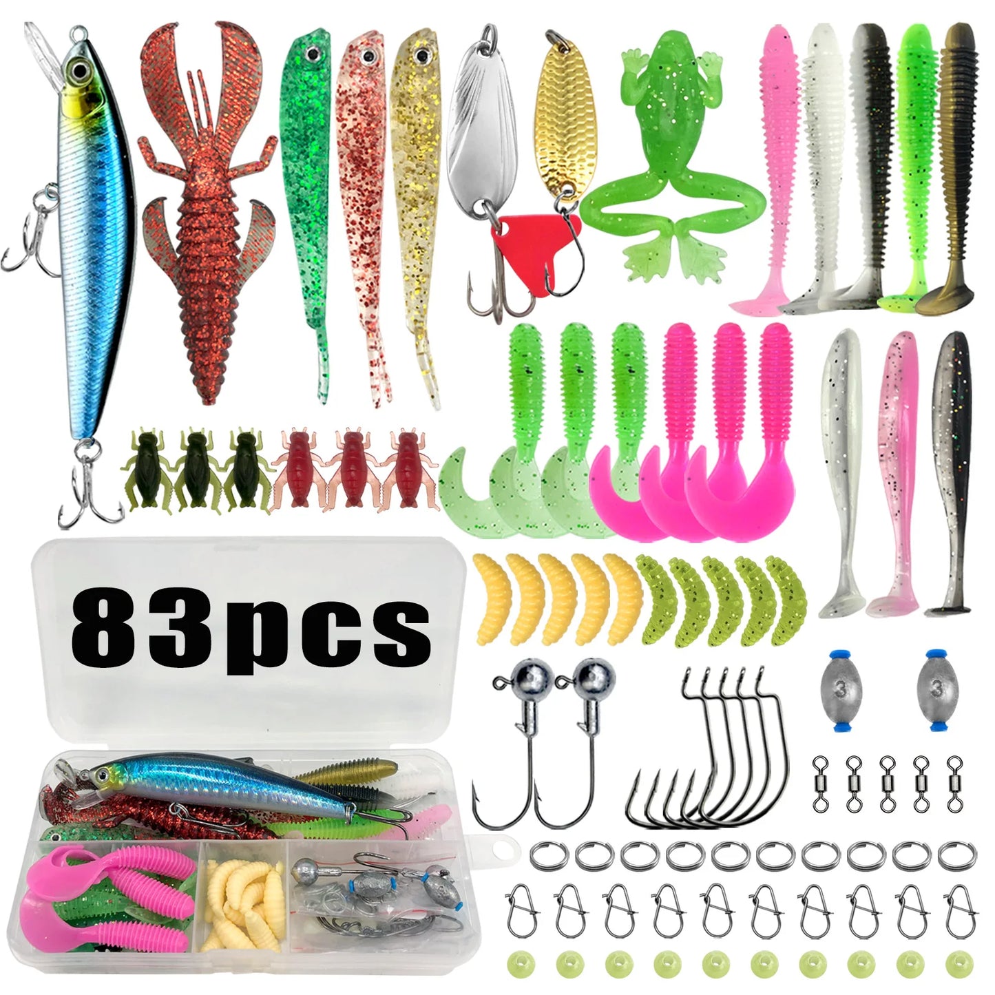 83/133/193/239/409PCS Fishing Lure Kit – Multi-Layer Tackle Box Set for Trout, Pike & Bass Fishing Pro Gear Accessories