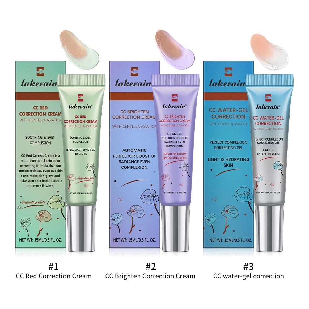 3Pcs/Set CC Cream Centella β Korean Color-Changing Liquid Foundation, Face Base Makeup & Foundation Cream