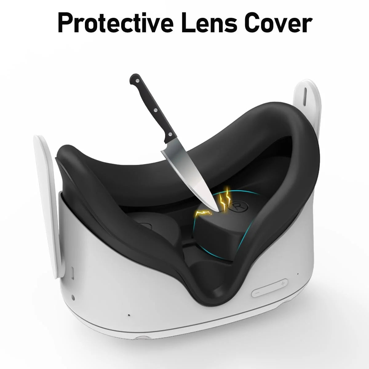 Face Pad Cover with Lens Protectors for Oculus Quest 2 – Washable Silicone VR Accessory for Meta Quest 2