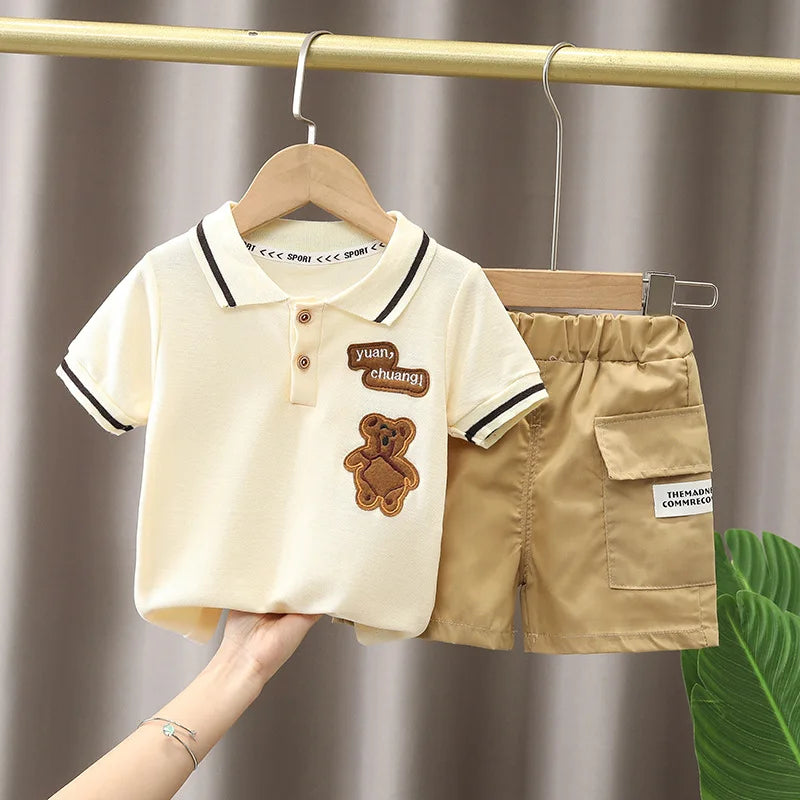 Baby Boy Summer Clothes Set β Cute Cartoon T-shirt & Shorts, Toddler Infant Outfit with Pants