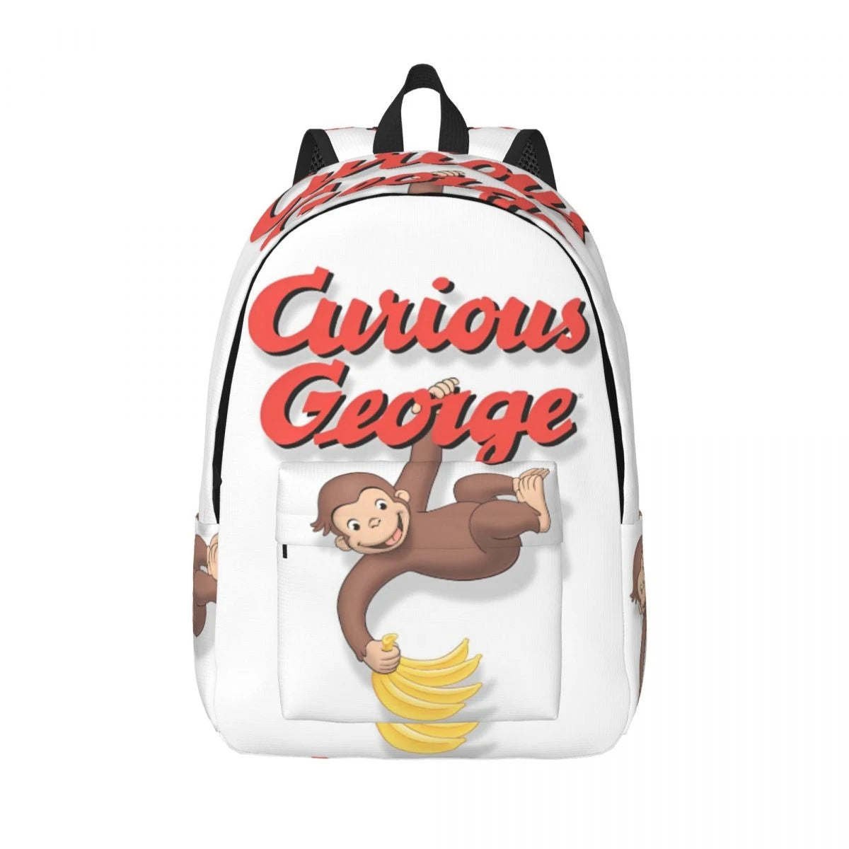 Curious George Cartoon Monkey Backpack - Casual Laptop Shoulder Bag for Students, Work, Travel & Outdoor Use