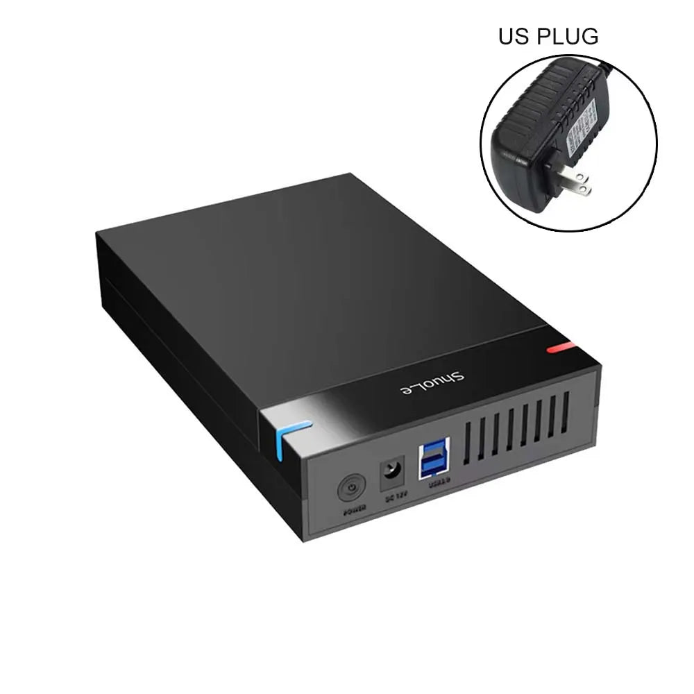 3.5 Inch USB 3.0 to SATA External Hard Drive Enclosure Case for SSD/HDD up to 10TB – PC & Laptop Compatible