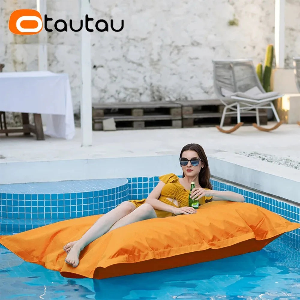 OTAUTAU Rectangular Floating Pool Bean Bag Cover – Waterproof Beach Pillow, Pouf Sofa Bed & Chaise Lounge DD034