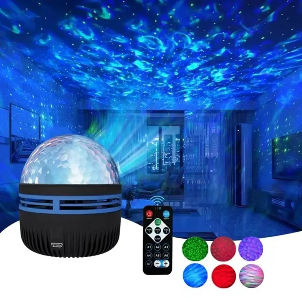 LED Starry Sky Aurora Projector - RGB Galaxy Night Light with Remote Control for Bedroom Home Party Decor