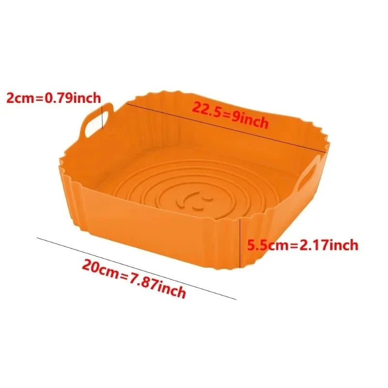Silicone Air Fryer Accessories Set – Tray, Mat, Grill & Baking Pan for Pizza, Chicken & Oven Use