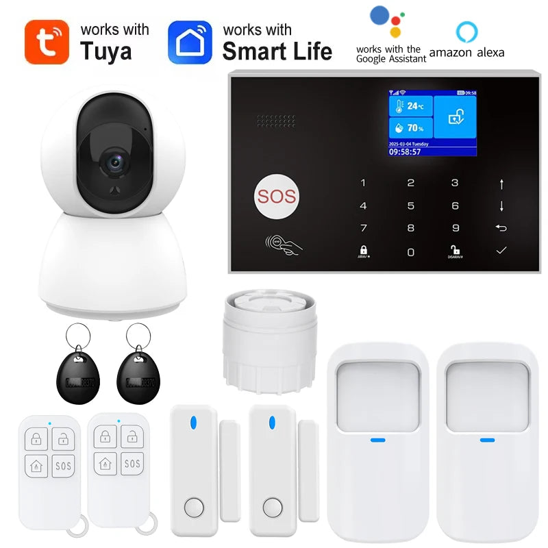 Home WIFI & GSM Security Alarm System β Anti-Theft with Door Sensor, PIR Motion Detector, Tuya Smart App & Alexa Control