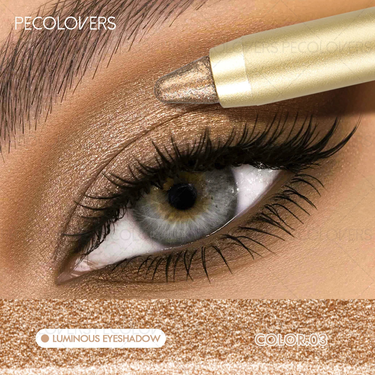 Dual-Ended Waterproof Eyeshadow Stick – Smudge-Proof Glitter and Matte Eye Makeup with Sponge Applicator