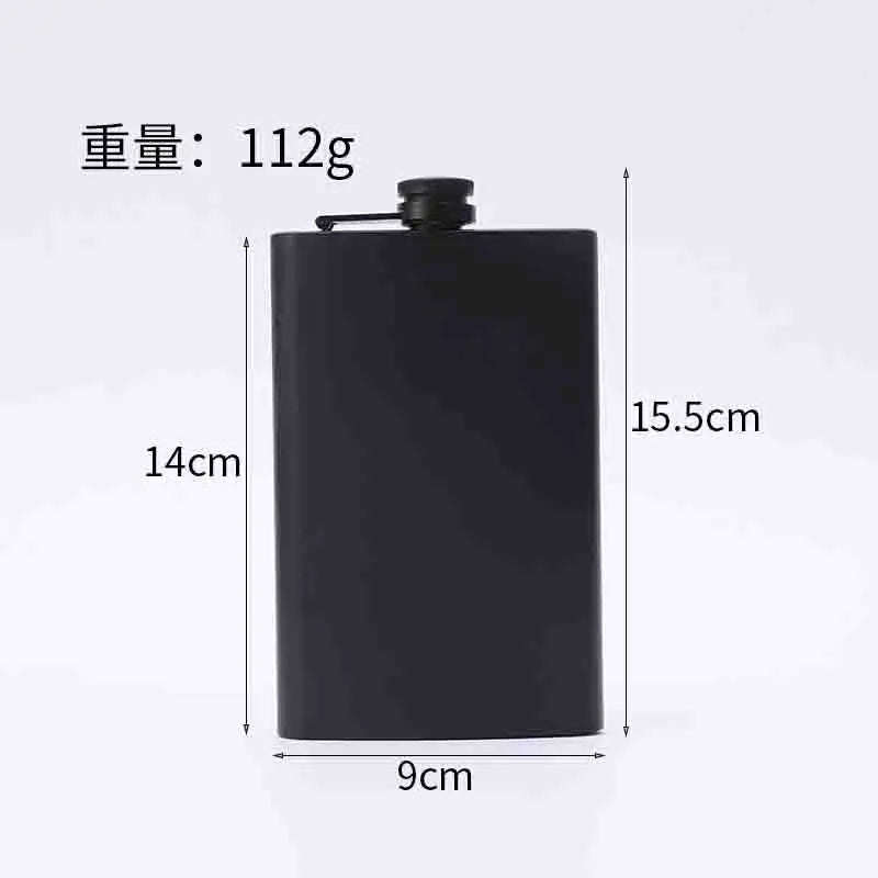 304 SS Portable Hip Flask β Black Whiskey, Vodka, Wine Bottle (6-12oz), Outdoor Bar Party Drinking Utensil