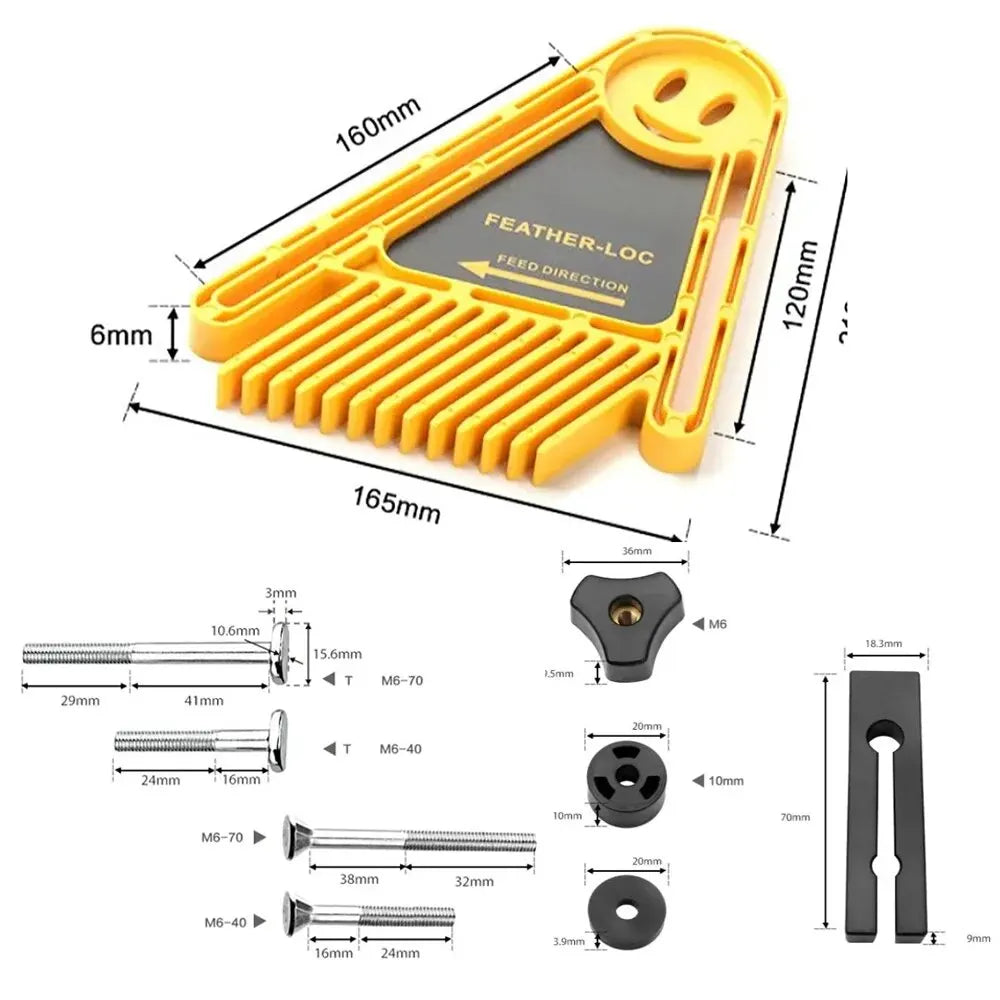 Multi-Purpose Feather Loc Board Set: Woodworking Double Featherboards for Miter Gauge Slot - Essential DIY Tools for Engraving Machines