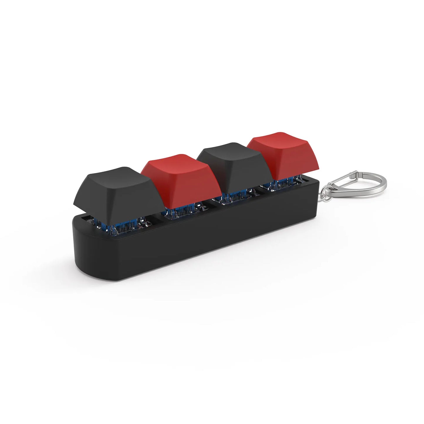 4-Keys Mechanical Keyboard Keycap Toy β Anti-Stress Finger Button Decompression Keychain for Children and Adults