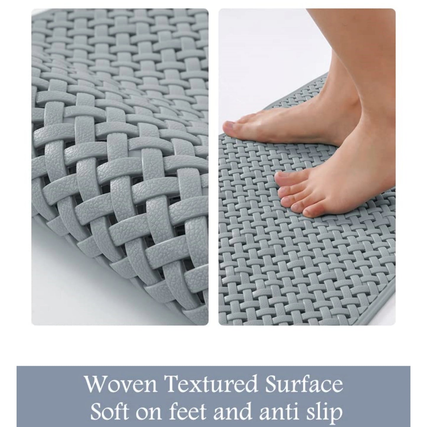 Non-Slip Bath Mat with Suction Cup, Drain Hole, and Soft Machine-Washable Design - Ideal for Children's Safety in the Shower