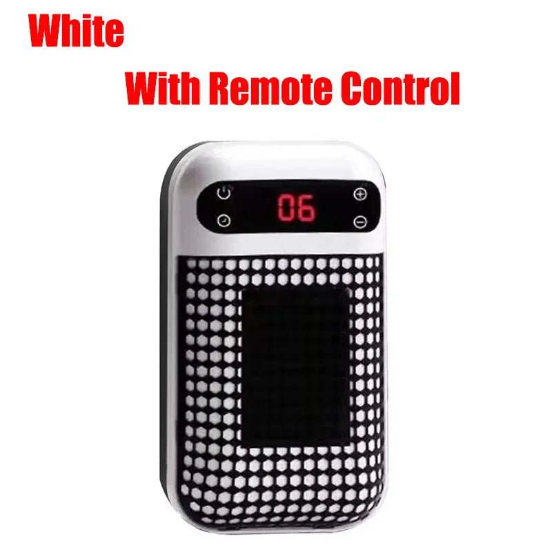 Portable Plug-In Wall Outlet Heater - Compact Electric Space Heater with Remote Control for Bathroom, Bedroom & Home Use