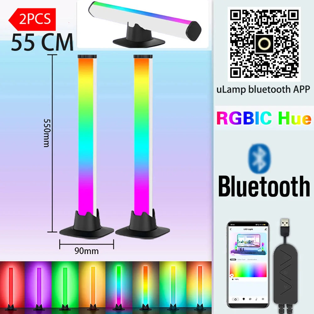 Music RGBIC Light Bar – APP-Controlled Desktop Strip with Rhythm Sync, USB Gaming & Bedroom TV Backlight Atmosphere Lamp