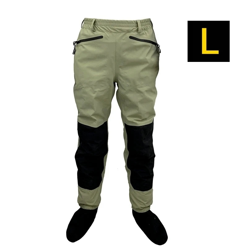 3 Layer Breathable Waterproof Fly Fishing Waist Waders – Stockingfoot High Pant Waders for Duck Hunting & Wading