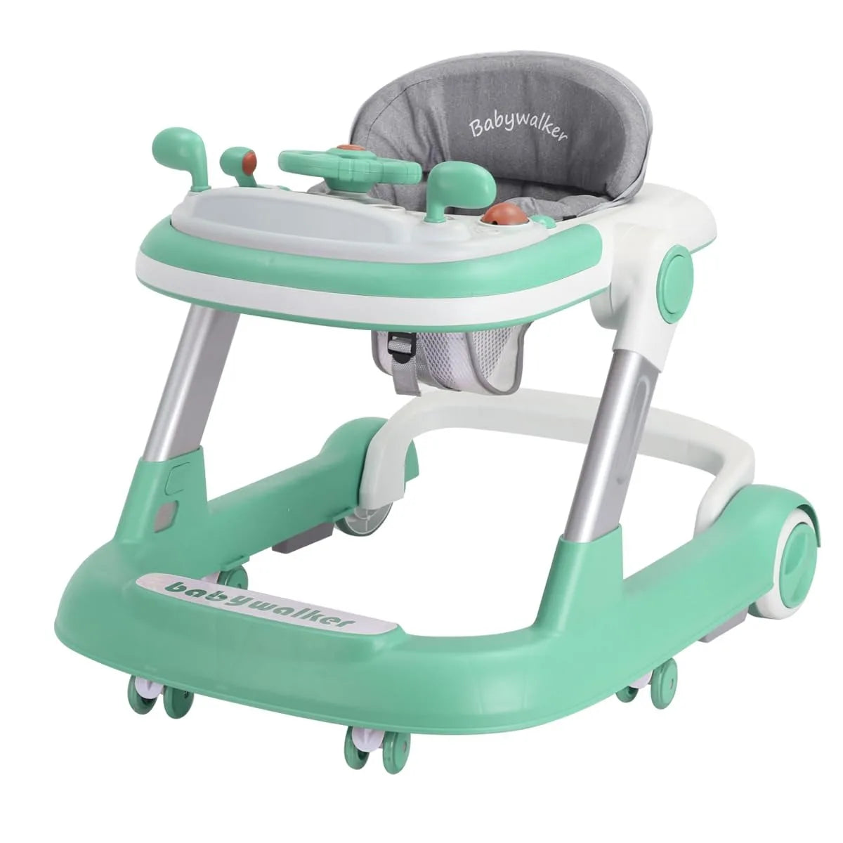 UBRAVOO 2-in-1 Push Walker for Infants & Toddlers – Foldable with Detachable Feeding and Music Trays
