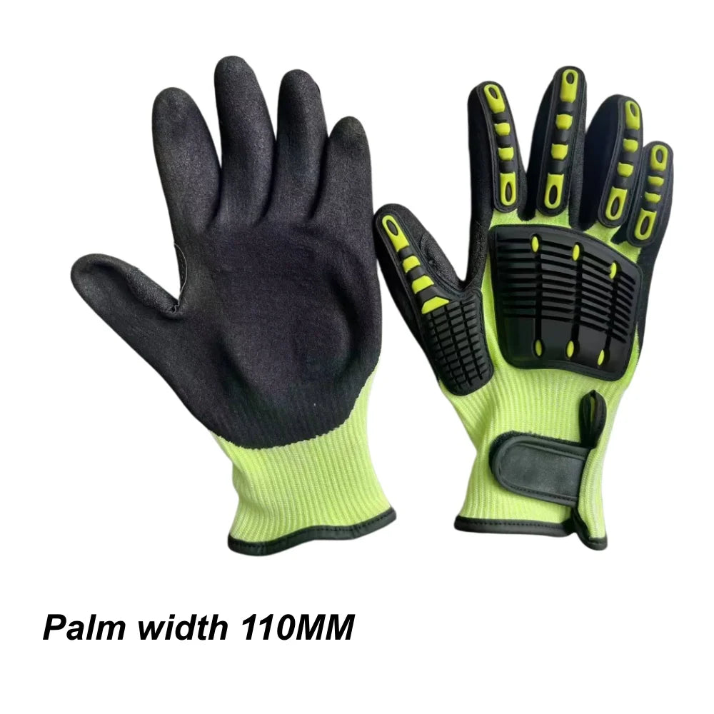 Cut-Resistant Safety Work Gloves - Anti-Vibration, Impact-Resistant & Oil-Proof Nitrile-Dipped Protective Gloves