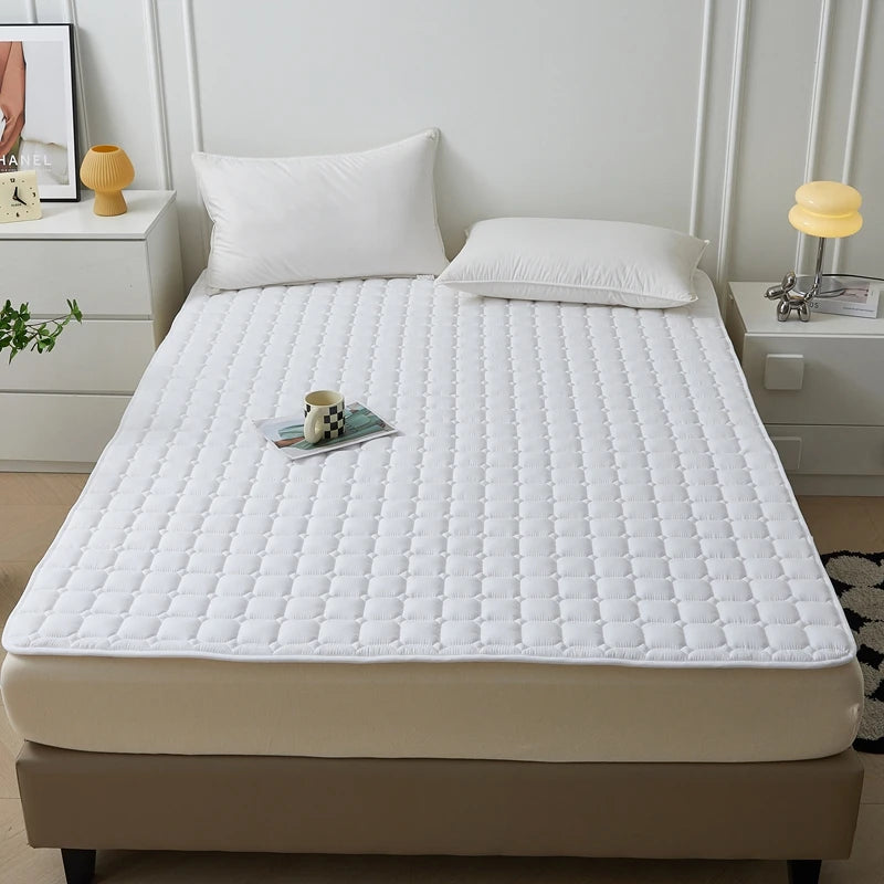 Waterproof Quilted Mattress Protector - Thick Breathable Mattress Topper for Single or Double Beds