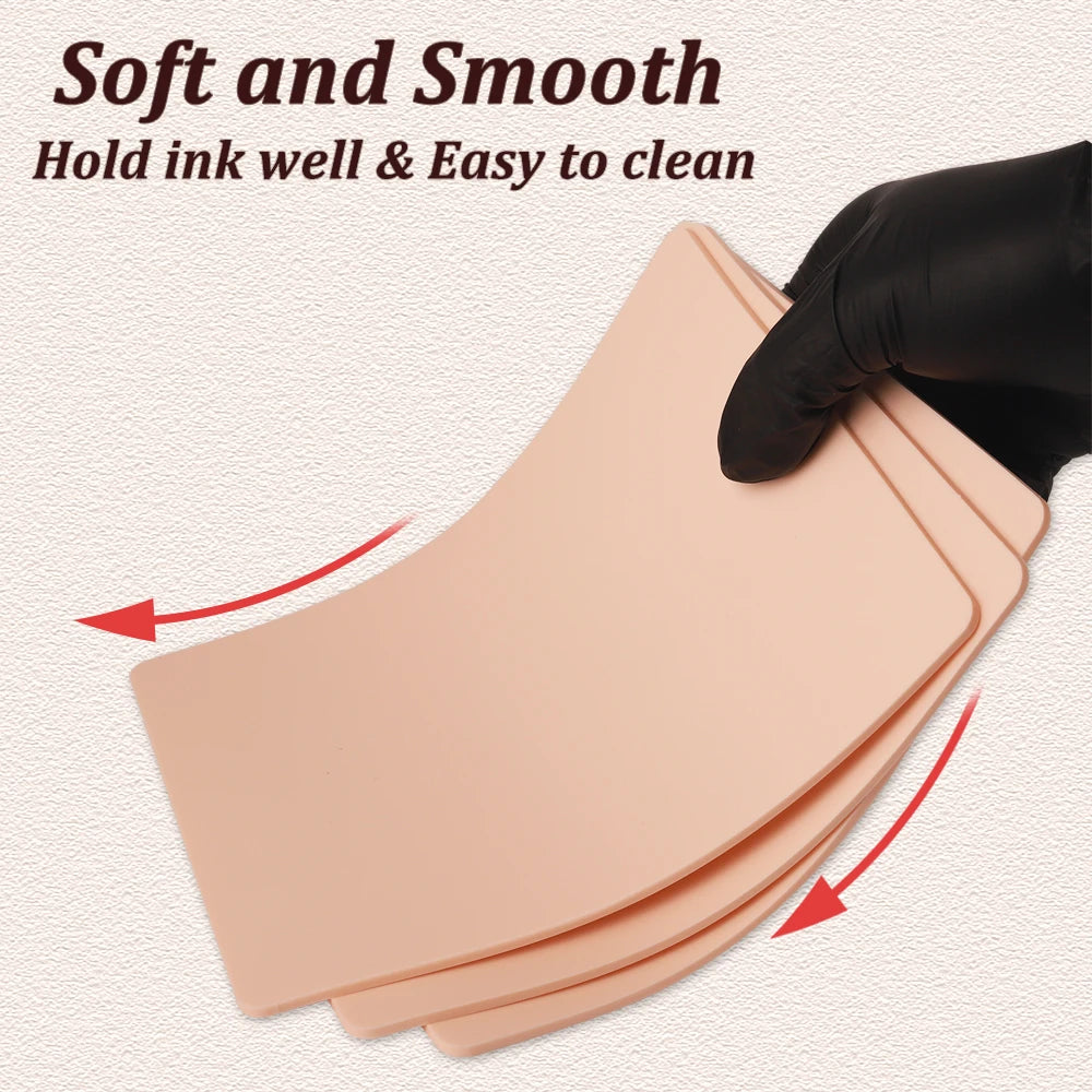 Tattoo Practice Skin Silicone 3MM – Double-Sided Permanent Makeup Training Accessory (15/10/8/5/1pcs)