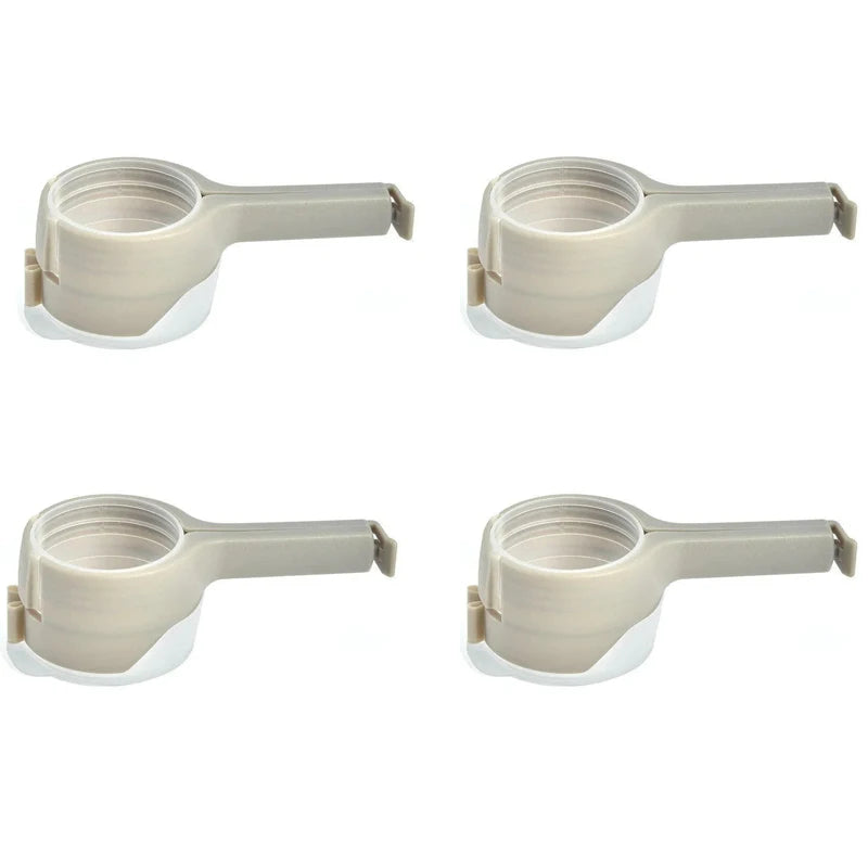 Food Storage Bag Clips with Pour Spouts - Kitchen Chip Sealer Clips, Plastic Cap for Freshness