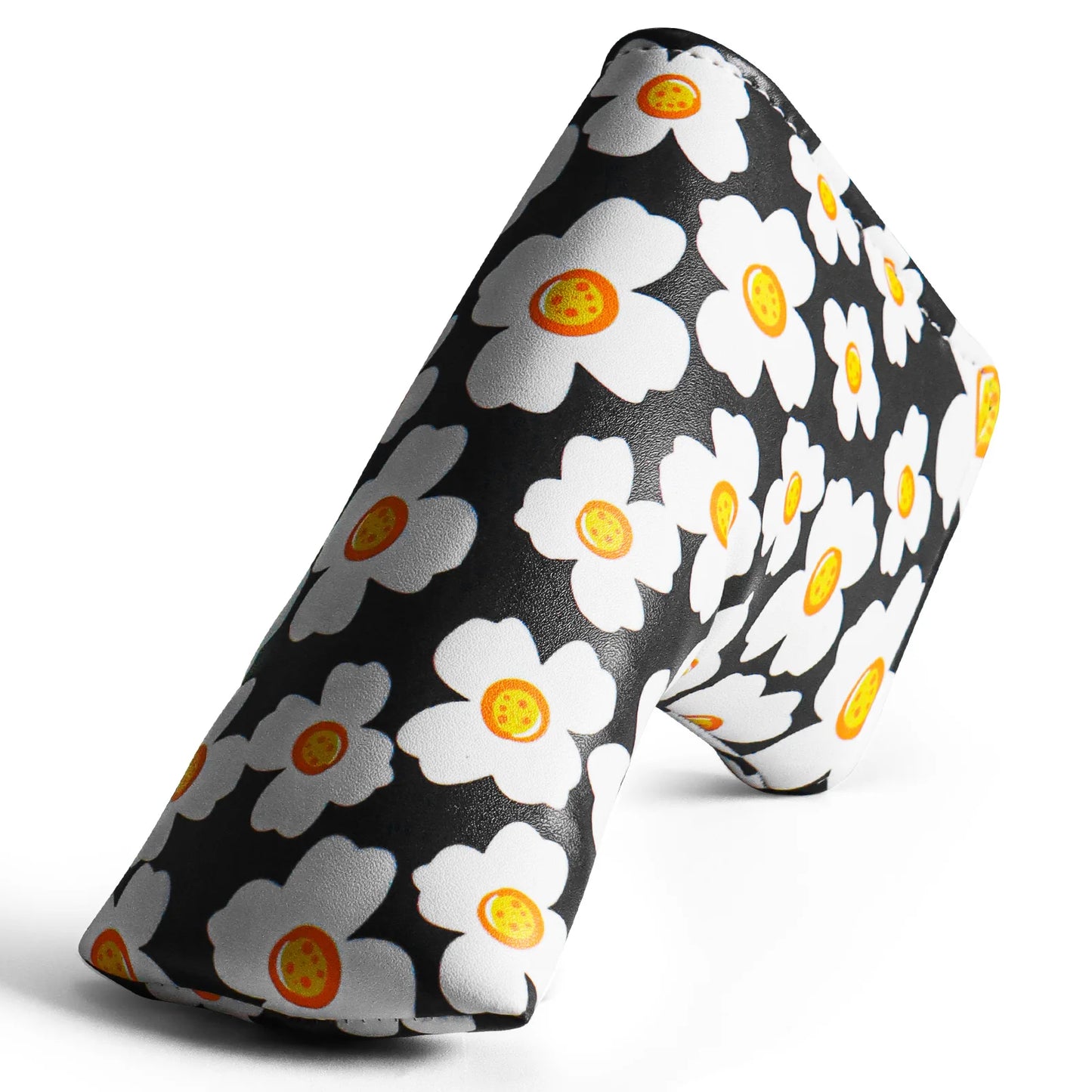Golf Putter Head Cover – PU Leather Blade Club Protector, Black & White, Universal Fit for Men & Women
