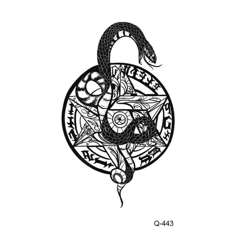 Waterproof Temporary Tattoo Stickers - Mini Black Rose, Butterfly, Arrow, Flower, Wings, Maori, and Snake Designs for Wrist and Neck