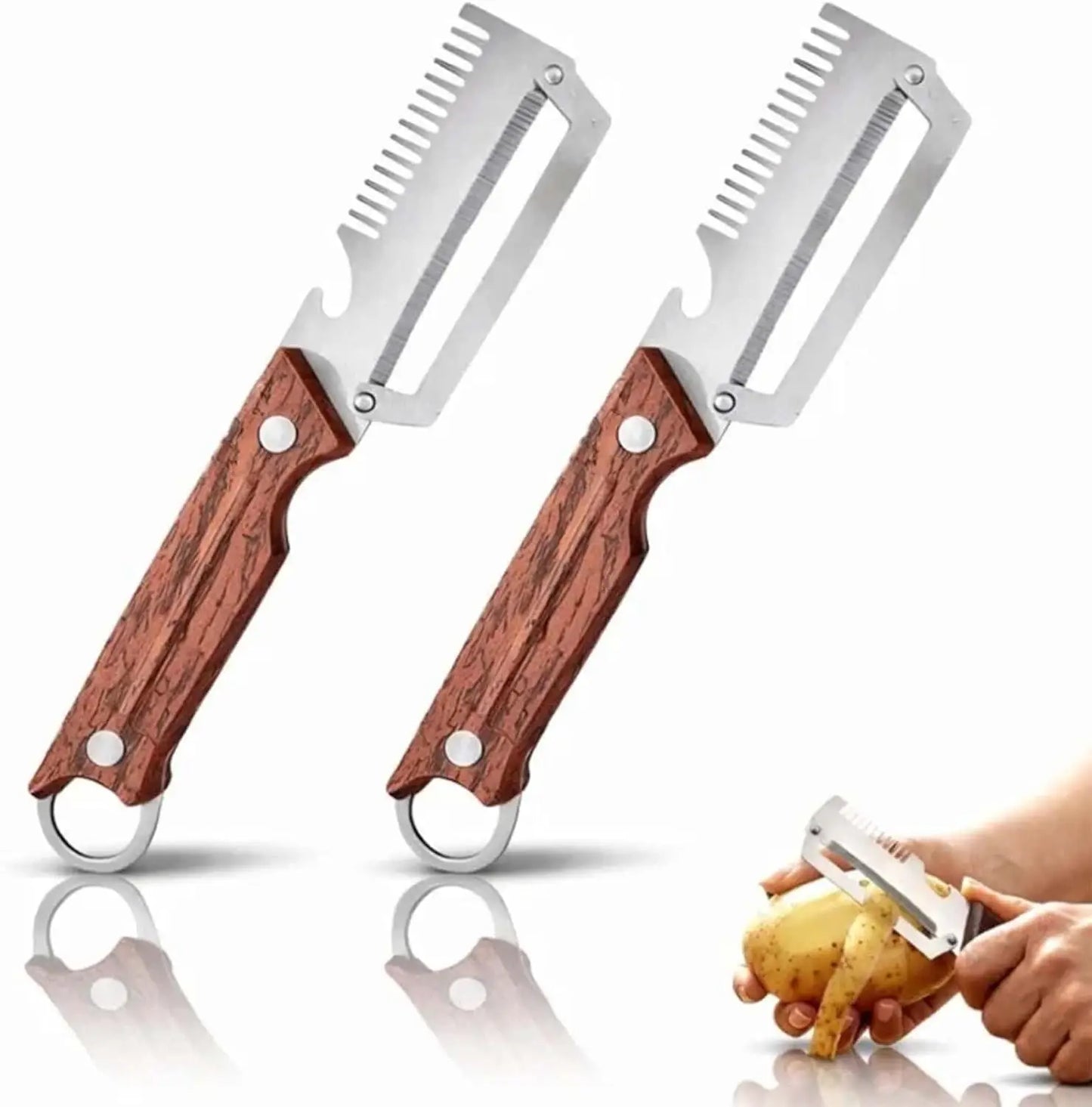 3-in-1 Vegetable Peeler - Stainless Steel Fruit Peeler, Shredder & Slicer