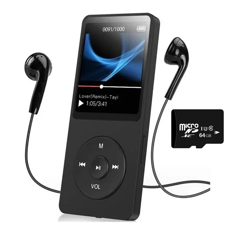 128GB Bluetooth MP3 MP4 Music Player - Lossless Audio, FM Radio & Voice Recorder for Sports