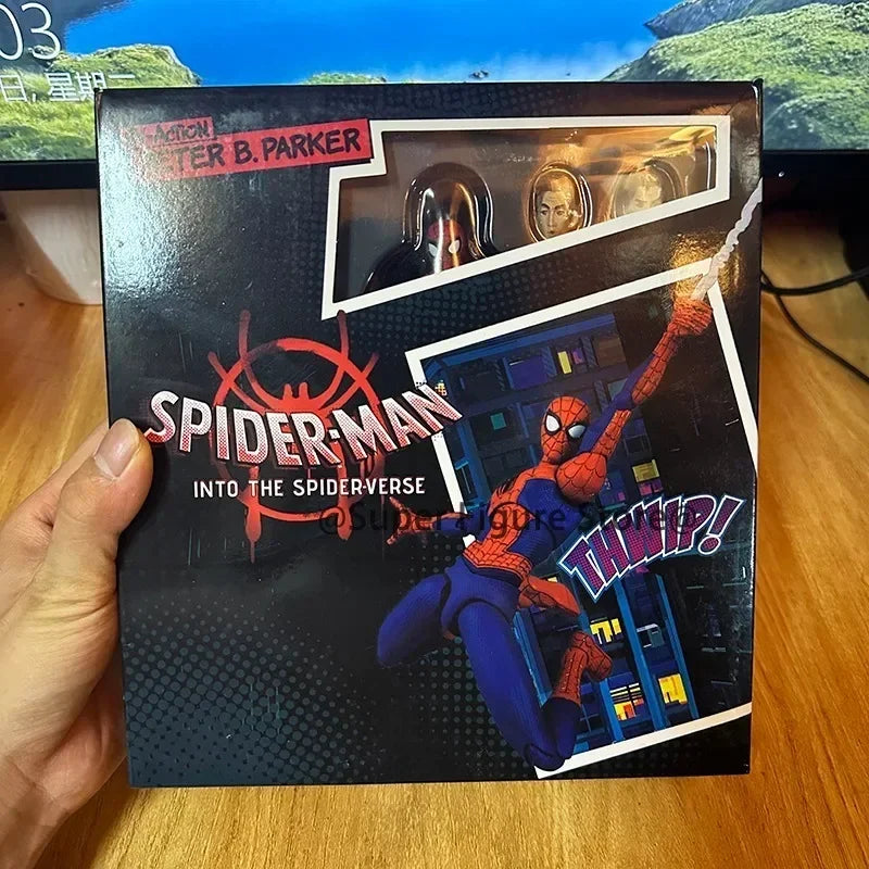 Sentinel Peter Parker Action Figure – Spider-Verse Noir PVC Collectible, Movable Miles Parker Figurine