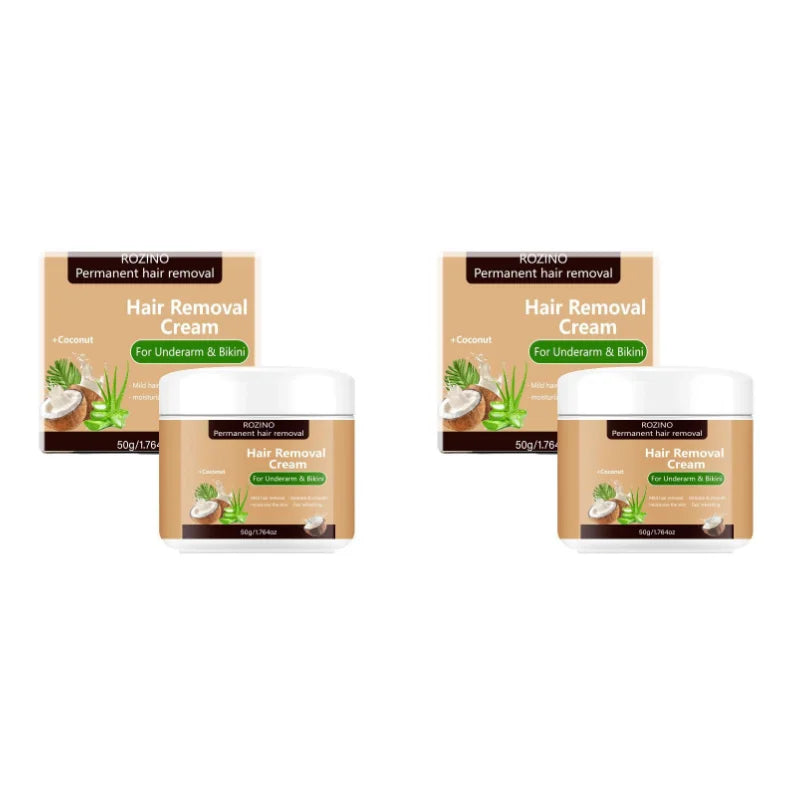 50g Coconut Hair Removal Cream - Smooth Skin Depilatory Cream for Lips, Underarms & Legs