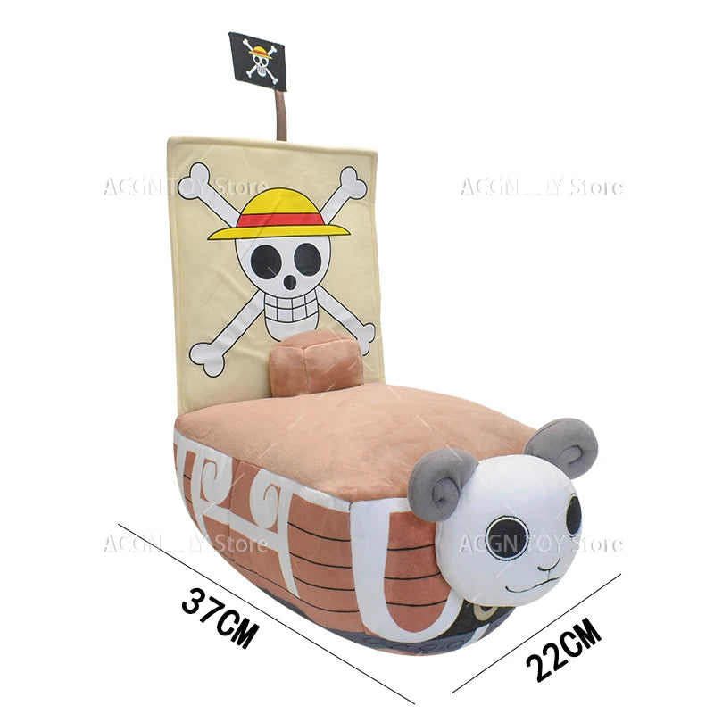 One Piece Plush Ship Toy — Thousand Sunny & Going Merry Soft Pillow for Kids, 21/37CM Birthday Gift