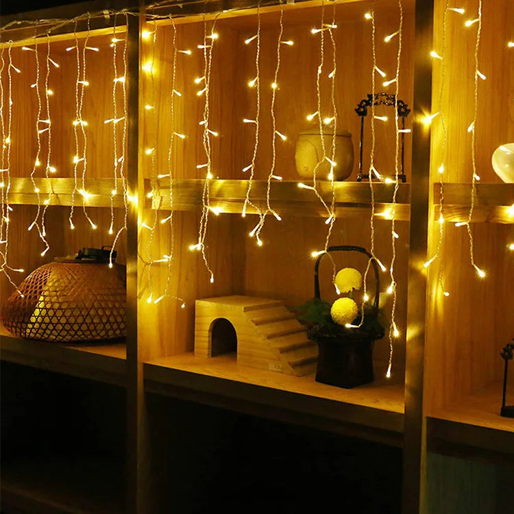 8-Mode USB LED Ice Stick Light String β Indoor & Outdoor Garland for Wedding, Party, Home, Festival, Bedroom & Garden Decoration