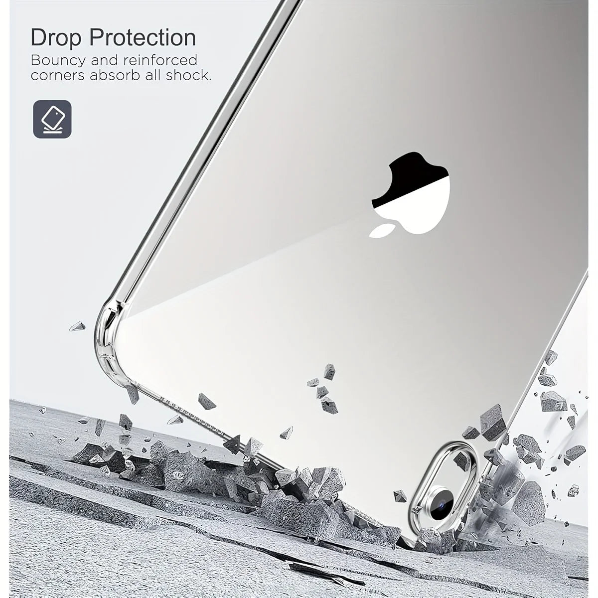 Clear iPad Case - Transparent Protective Cover for iPad A16/11th Gen, 7th–10th Gen, Air 2–5, Air 11/13 & Mini 6/7