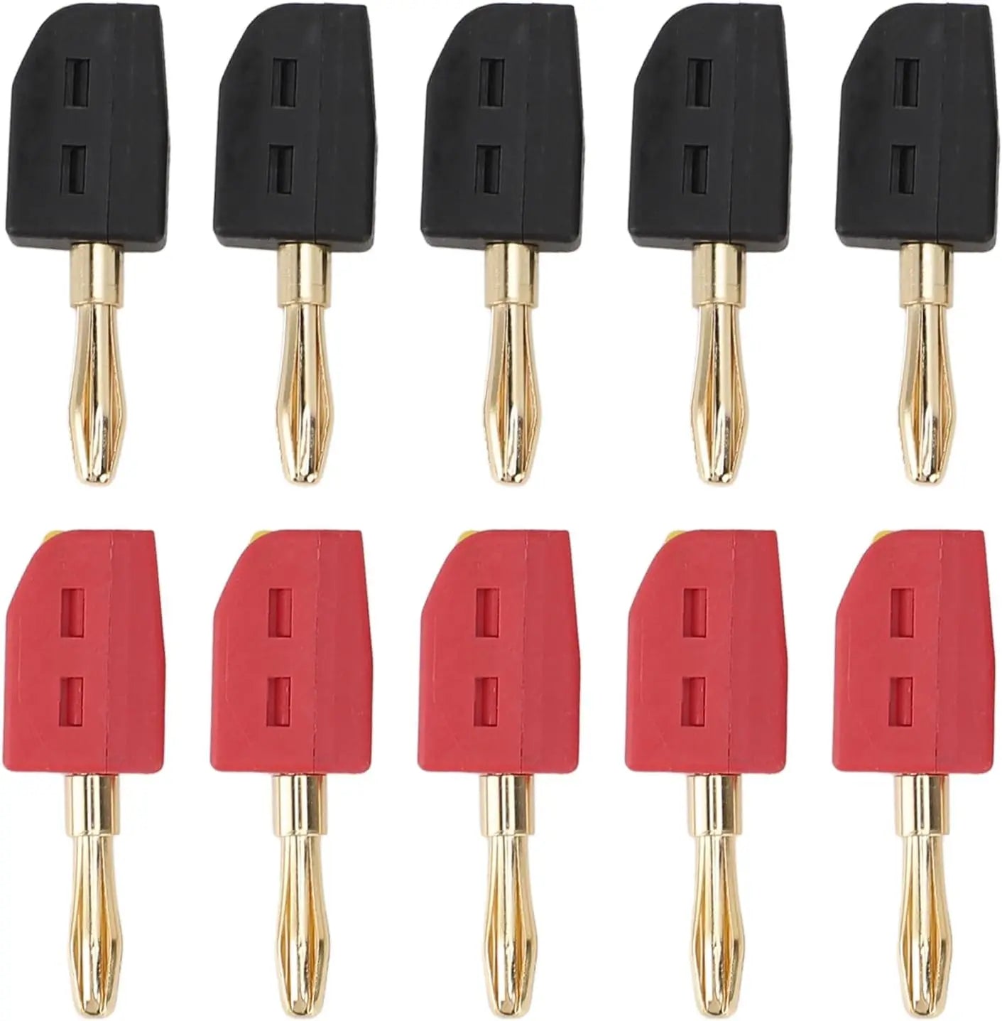 4mm Banana Plug Connectors - Gold Plated 32A High Current Quick Connect Terminals 10PCS Set
