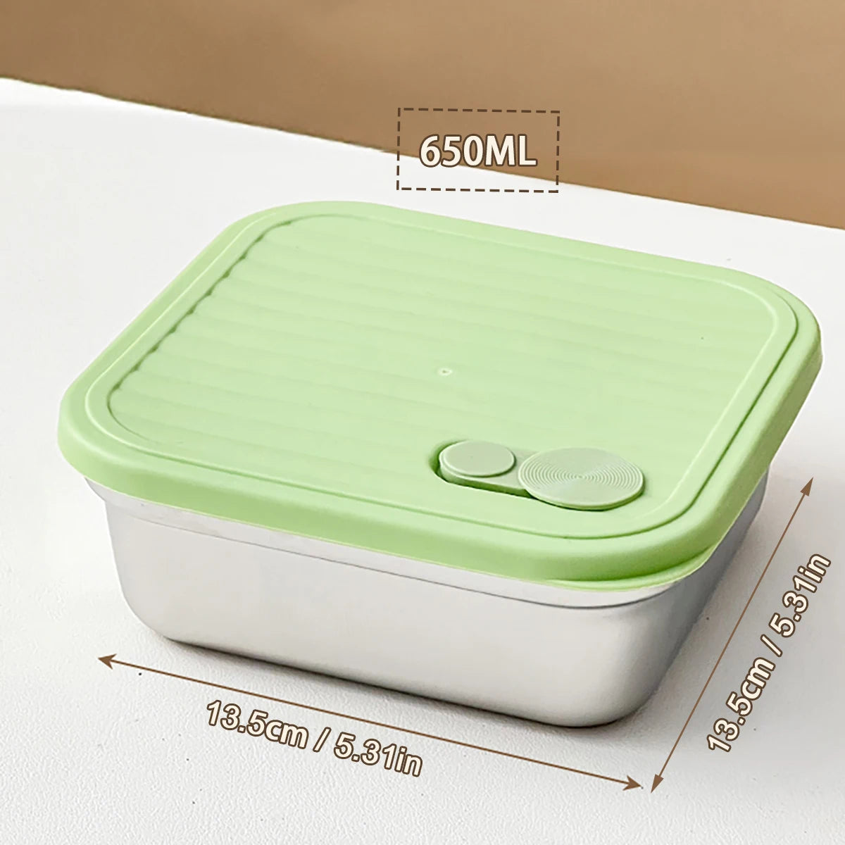 WORTHBUY 304 Stainless Steel Lunch Box with Lid — Portable Leak-Proof Stackable Bento Box for Fruit, Salad, and Food Storage, Ideal for Students