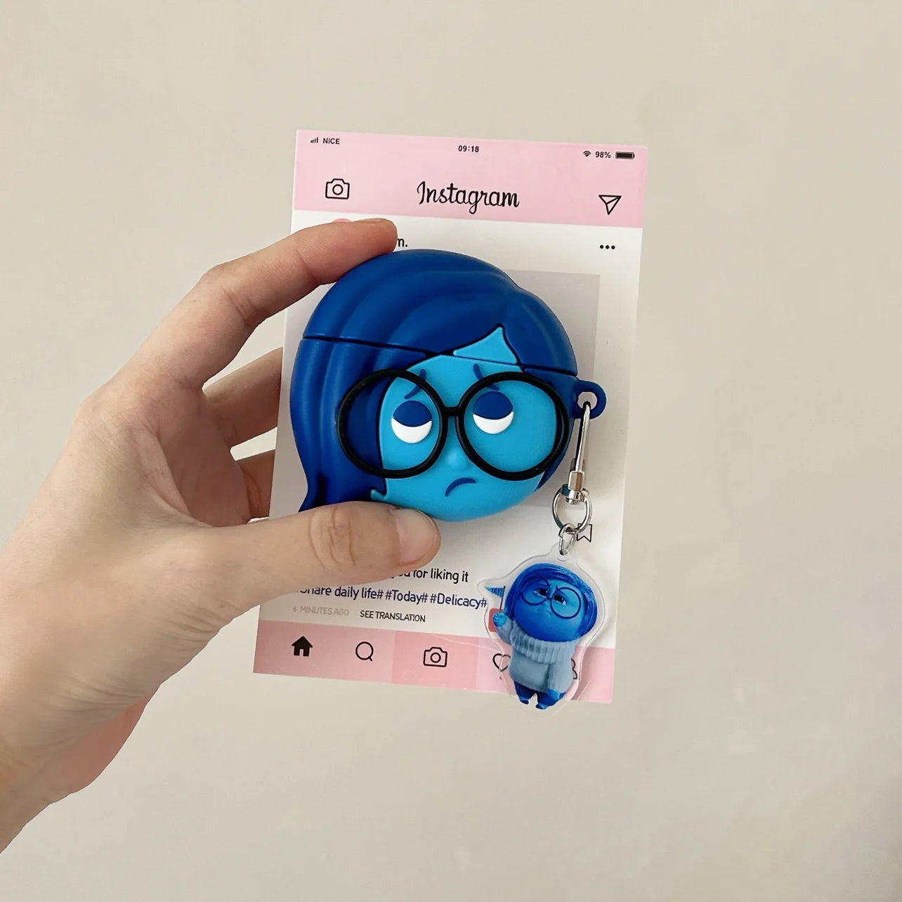 Inside Out Silicone Case for AirPods 1/2/3/4 & Pro/Pro 2 β Anger, Sadness, Embarrassment Cartoon Earphone Cover