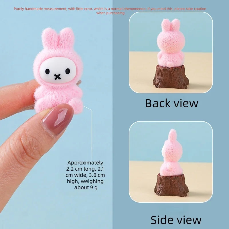 Cute Flocked Sitting Figurine Blind Box - Trendy Toy Keychain Desktop Accessory Birthday Gift