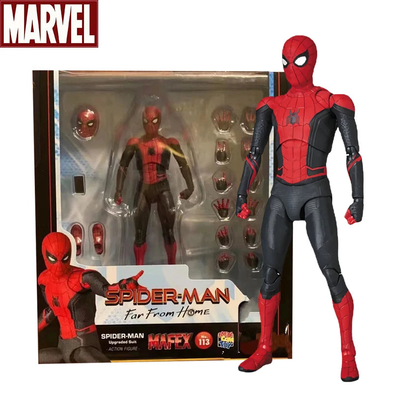 Disney Mafex 075 Spiderman Action Figure β 16cm High-Quality Spider-Man Model with Accessories, Collectible Toy Gift