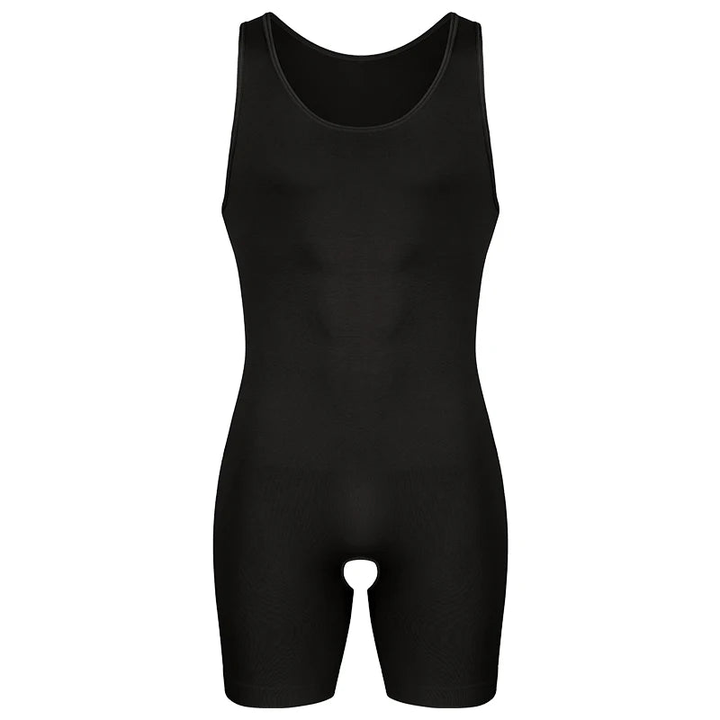 Men’s Sleeveless Bodysuit Shaper — Full Body Compression Undershirt, Tummy Control Slimming Vest Shapewear
