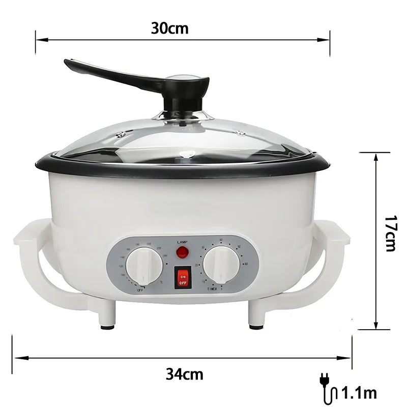 Electric Coffee Bean Roaster – Multi-Purpose Roasting Machine for Coffee, Peanuts, Popcorn, and Grains