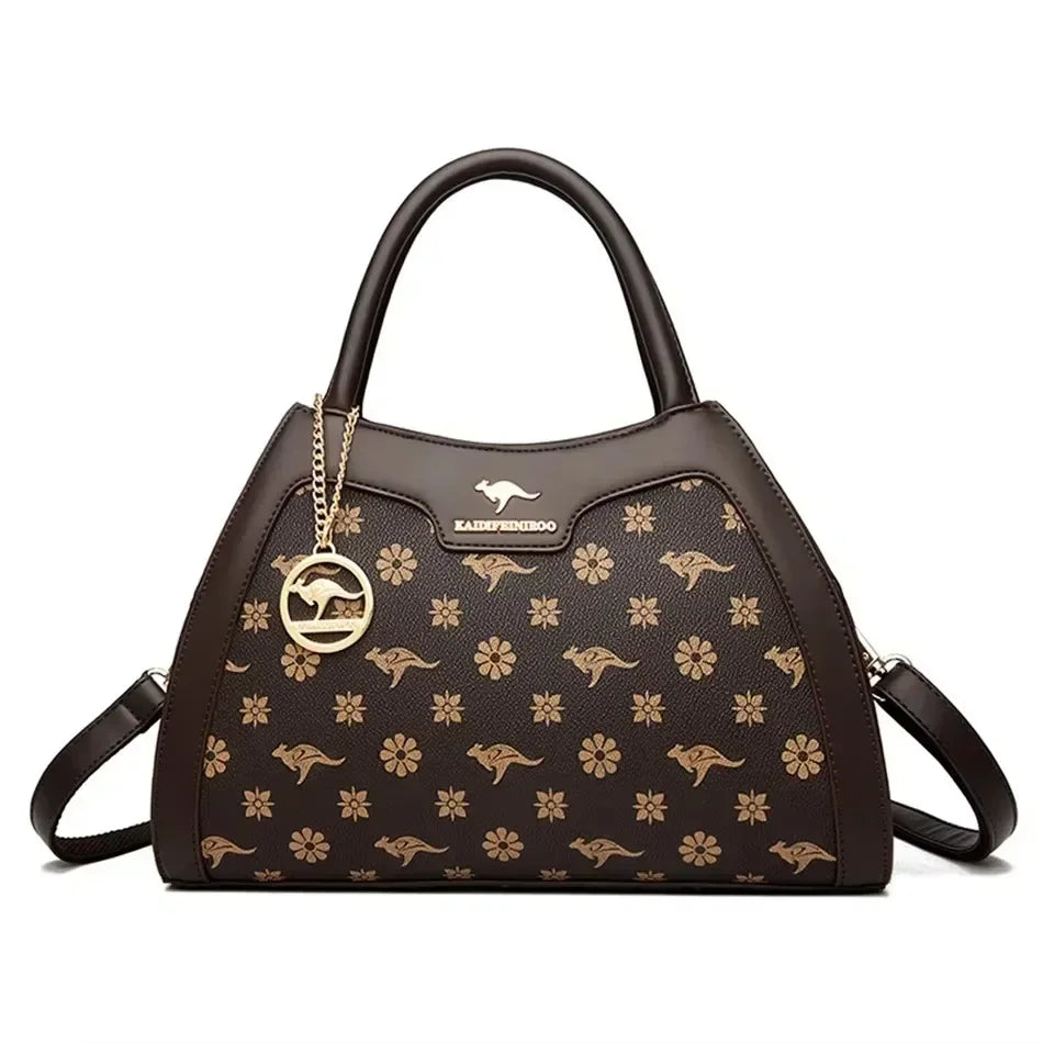 Luxury Fashion Print Women’s Handbag – Large Capacity Soft Leather Shoulder & Crossbody Designer Purse