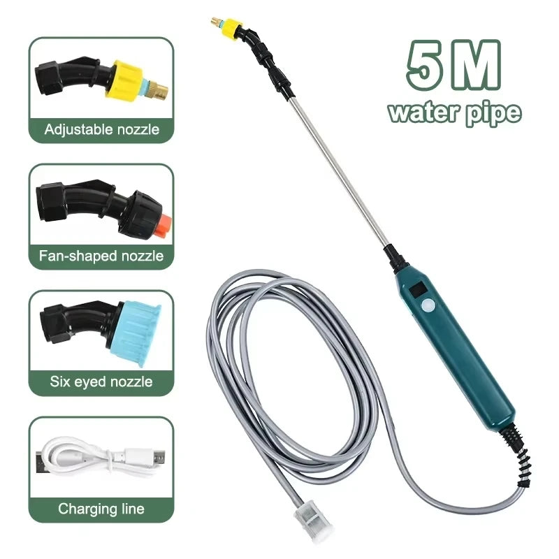 2400mAh Electric Garden Sprayer - High-Pressure Portable Plant Watering Tool with 3 Mist Nozzles for Lawn & Crop Irrigation
