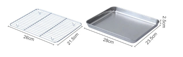 430 Stainless Steel BBQ Grill Pan - Oven Safe Square Roasting & Drip Tray